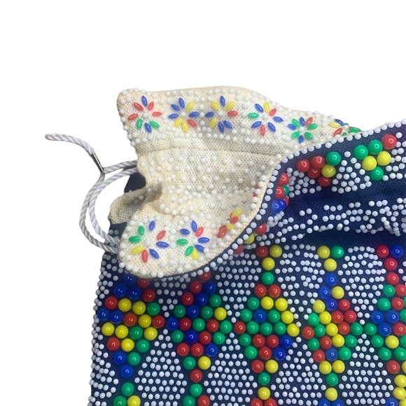 Candy Dot Purse Vintage Reversible Drawstring Festival Coachella BoHo Hippie - Picture 3 of 9